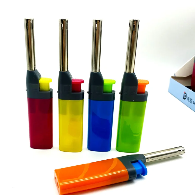 Dongqi DQ6045 Solid Color Small Size Electronic Kitchen BBQ Lighter for Camping Made of Plastic for Business Gifts