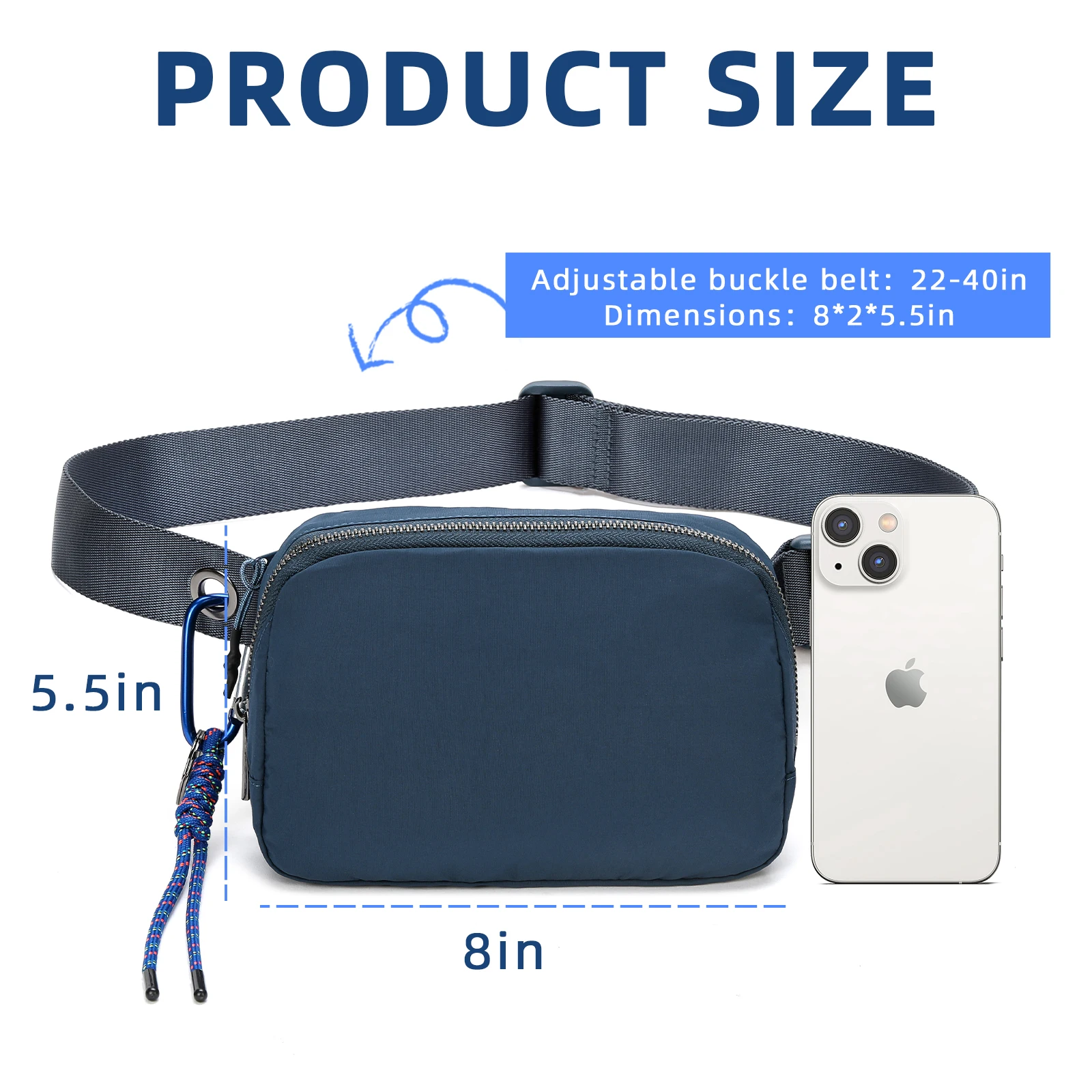 Custom Fanny Pack Fashion Waist Pack Belt Bag With Adjustable Strap For Outdoors Workout Traveling Casual Running Hiking Cycling