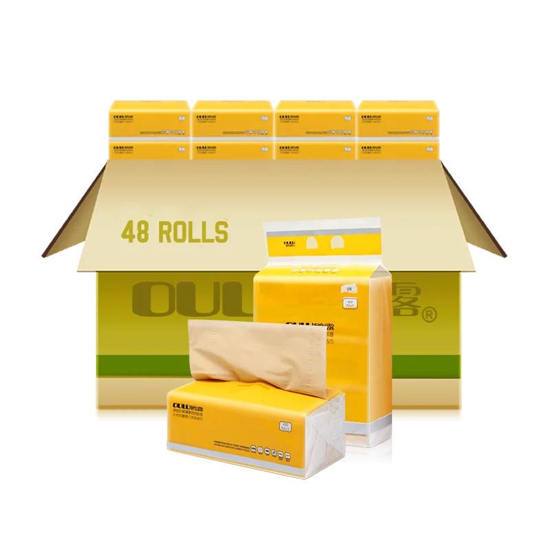 Hot Selling Eco Friendly Tissue 2-4 Ply Unbleached Custom logo Facial Tissue Paper