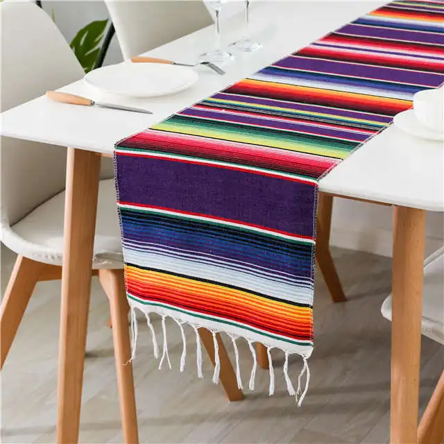 Cheap Wholesale 14'x84' Cotton Stripe Mexican Table Runners Decoration