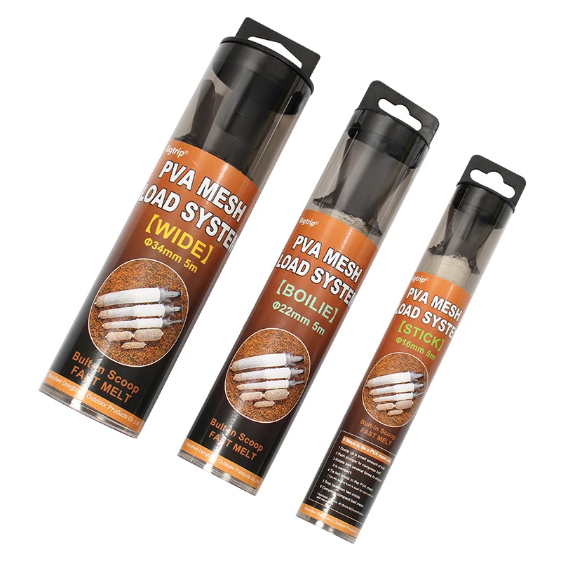 New design  5M Carp Fishing PVA Mesh Load System In Tube for Fishing Bait Quick Dissolving  16mm  22mm  34mm