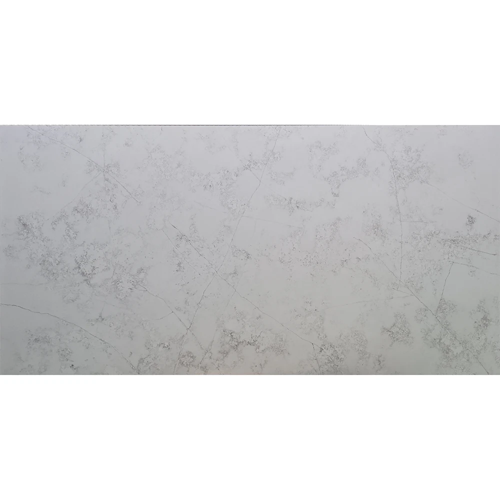 Wholesale 0 Silica Quartz Engineered Stone Moore White Artificial Quartz Stone for Countertop Benchtop Bar Top
