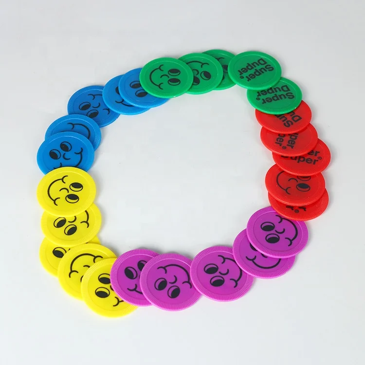 colorful plastic game grid token coin
