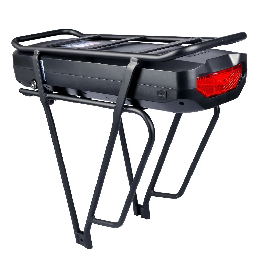 Электрический велосипед 48 в 17 5 Ач перезаряжаемая задняя стойка аккумулятор с вешалкой для багажа задний фонарь USB порт AU EU US UK 54V зарядное