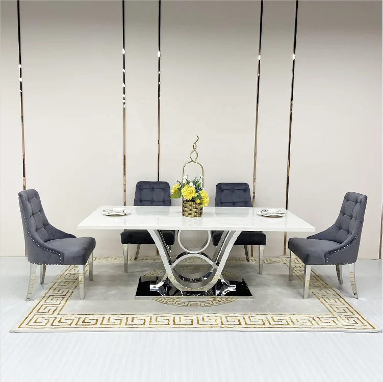Современная мебель для дома, обеденный стол из нержавеющей стали в скандинавском стиле, новый дизайн