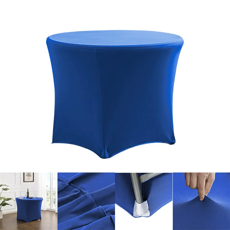 Cheap 6FT Round Stretch Table Covers Party Table Cloth Elastic Spandex Table Cover Wedding Decoration