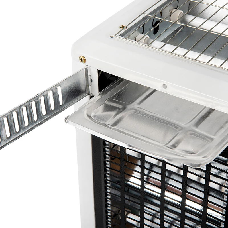 Portable Quartz Heater 2000W 5 Sides with barbeque Electrical Quartz Heater 5 face for hotel camping with BBQ plate white