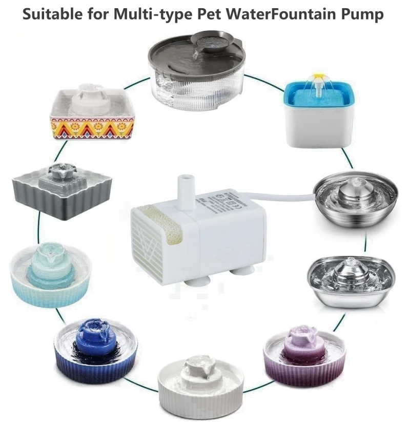USB DC 5V Small Submersible Water Pump Tabletop Fountain Water Pump Mini Pet Fountain Replacement Pump for Pet Fountain