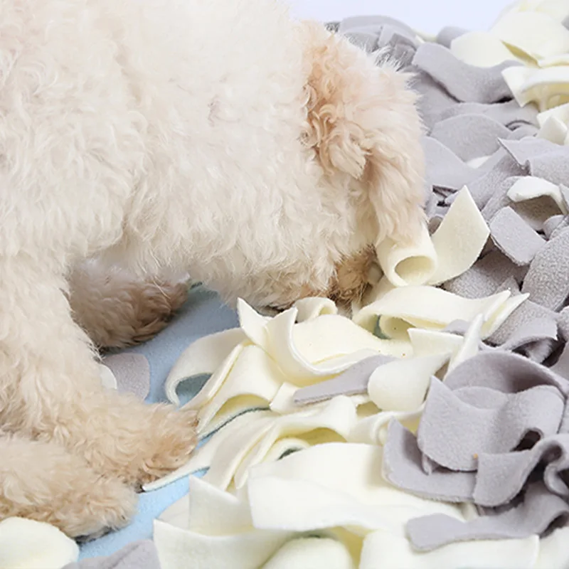Оптовая продажа ПЭТ Snuffle нескользящий коврик для кормления подстилки и аксессуары домашних животных собак квадратный бархат 65*65 см 100 шт. 0 3 кг синий