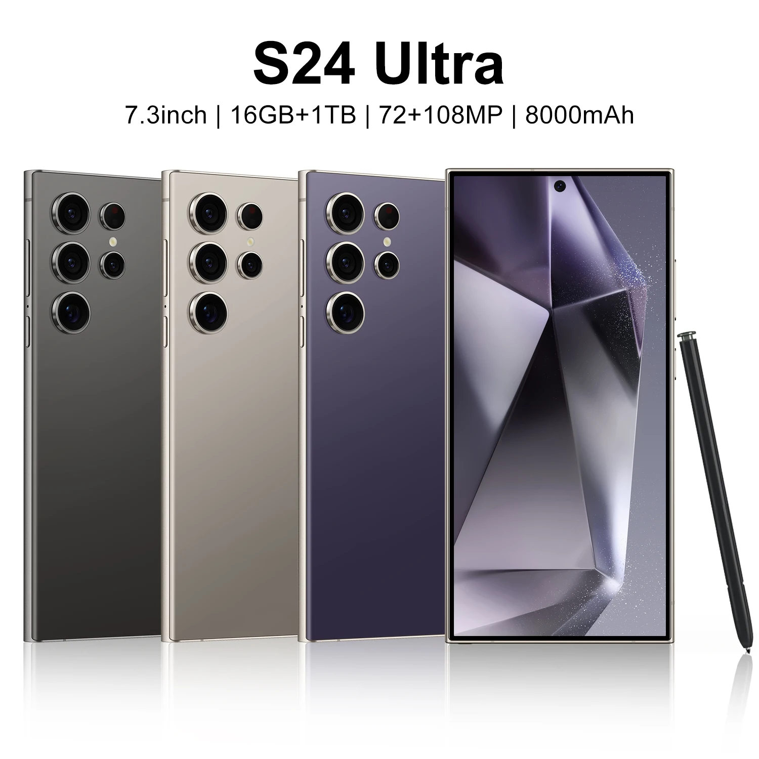 Factory hot sale s24 ultra Unlocked 7.3 inch smartphone Cell Phones 16GB+1TB 5g smartphone deca core Android 14.0 Mobilephone