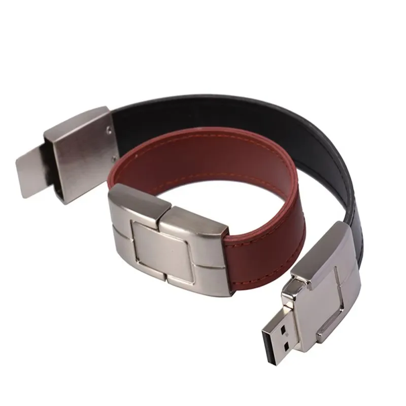 New Gift Idea PU Leather Wrist Band Mini Style Stick 2.0  3.0 1gb-128gb Pendrive with Memory Stick 32gb 64gb USB Flash Drive