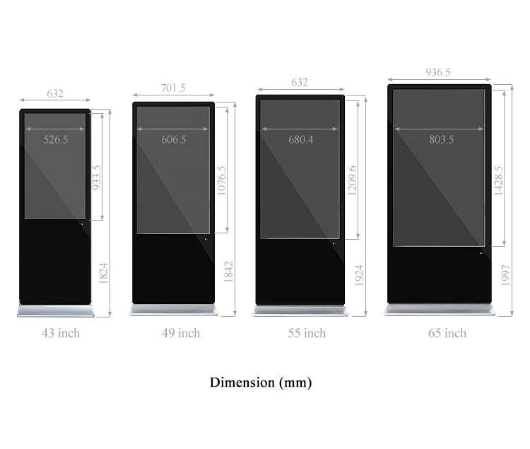 RK3288 Android System Without Touch 43 Inch Led Screen Advertising Machine For Karaoke Room