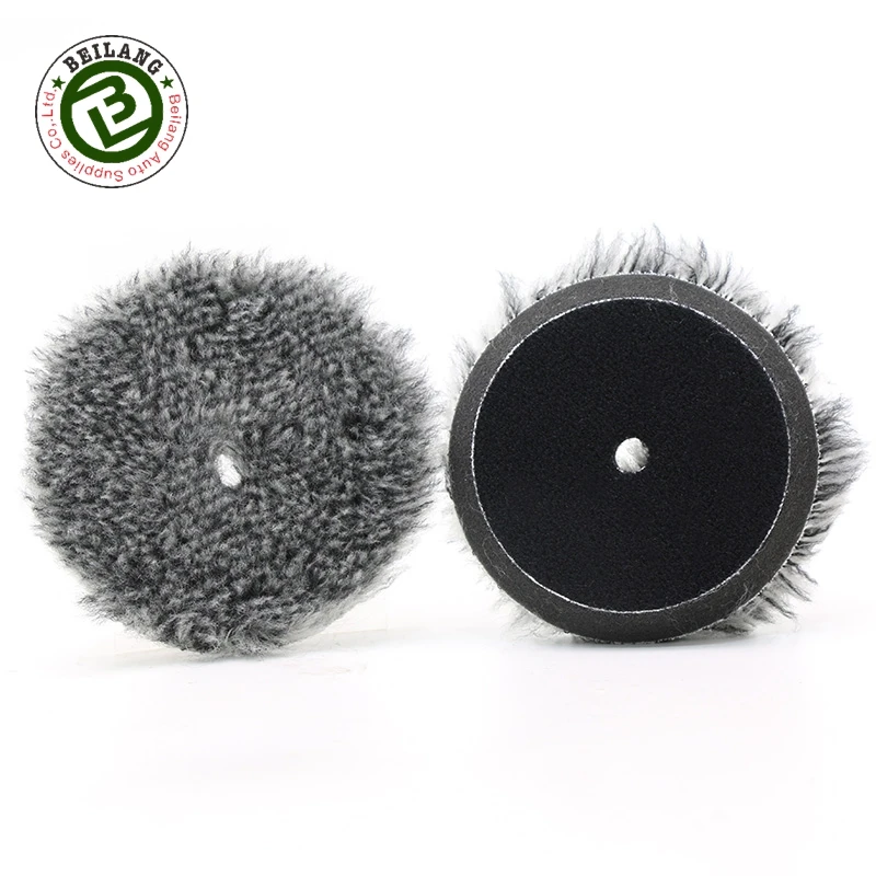 North Wolf Lasted Car Detailing 3 inch  Natural Sheep Wool Buffing Pads for Polishing Cars