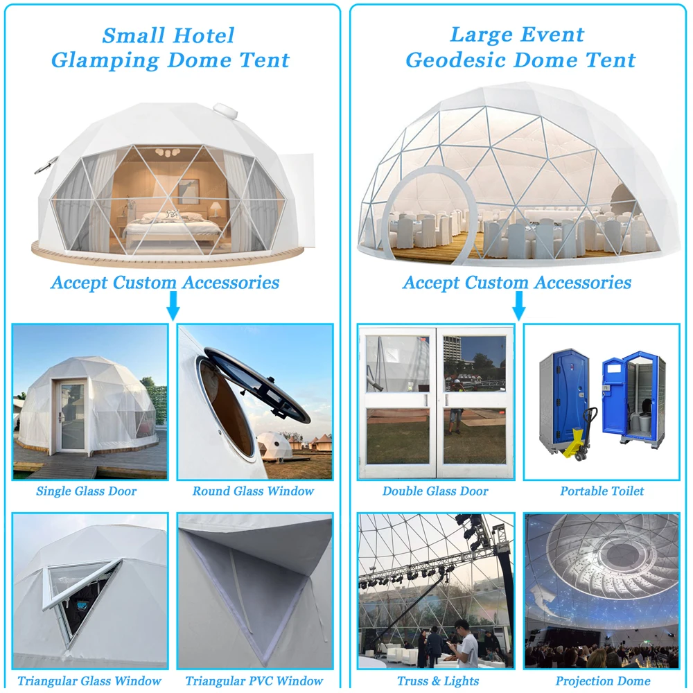 Luxury Marquee Canopy Party Transparent Geodesic Glamping Igloo Ball Dome Tent For Event
