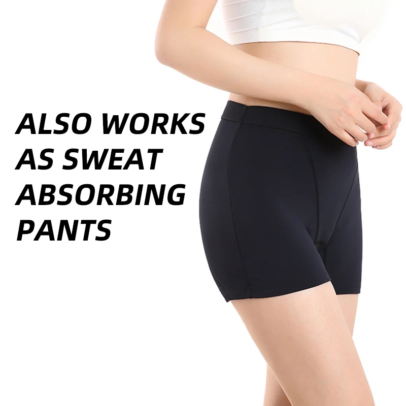 Shanhao Washable High Waist Boxer Leakproof Panties Heavy Flow Menstrual Boyshort Panties 5 Layers Absorbent Sports Period Panty