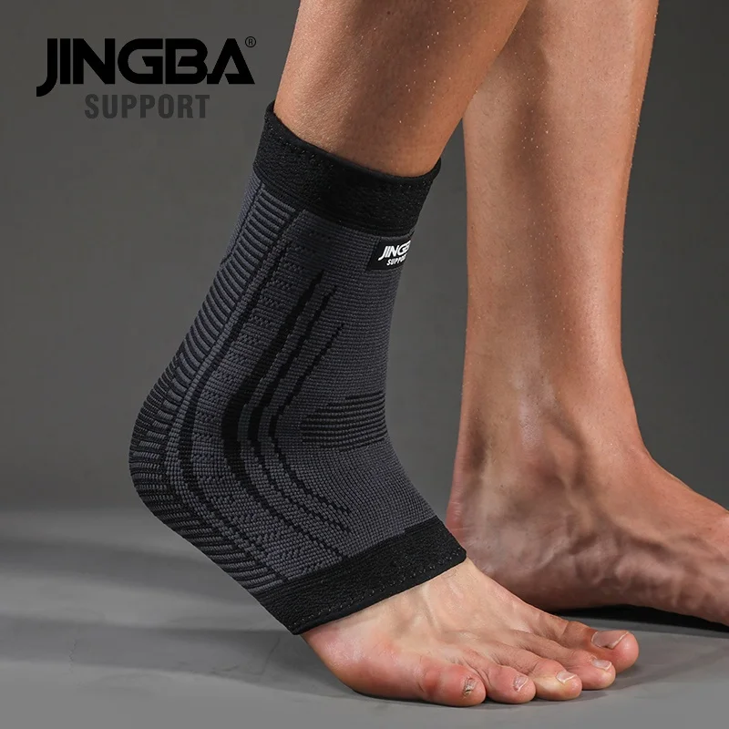 JINGBA Custom Logo Elastic Ankle Support Brace 3D Knitted Compression Ankle Sleeve gym pressurized socks adjustable Ankle Brace