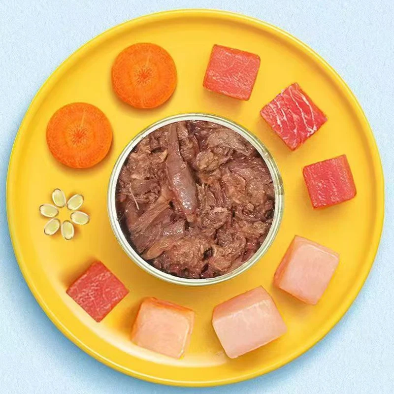 OEM Wholesale Factory 170g 375g 430g Cat Canned meats Pet Cans Salmon Chicken Tuna Beef Cat Wet Food For cat
