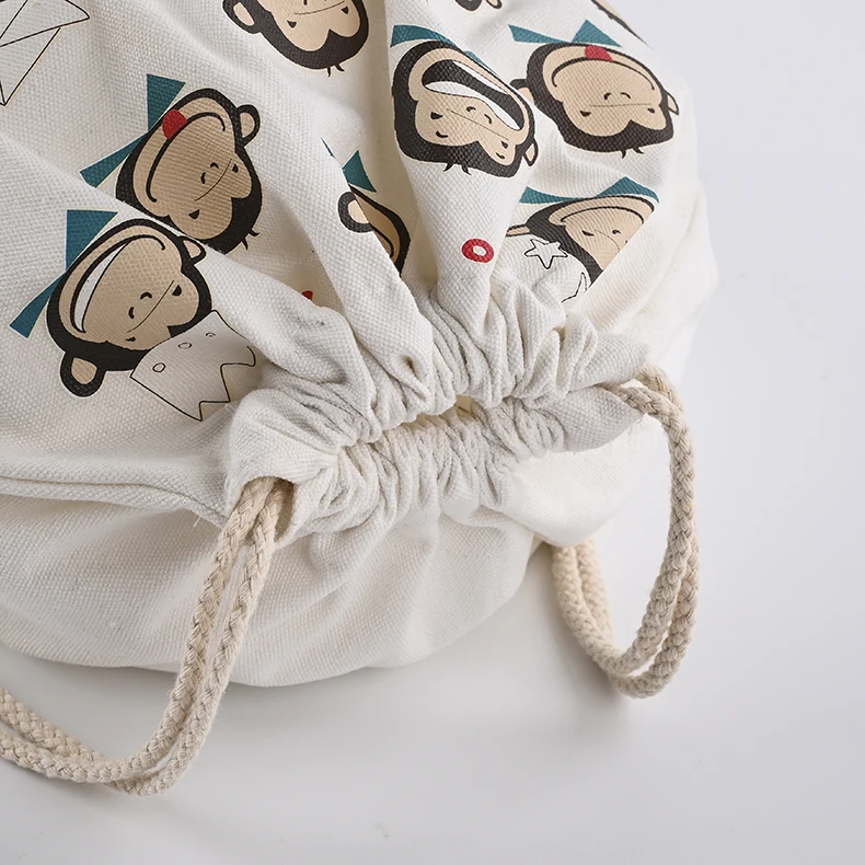 Hot selling organic muslin cotton canvas branded logo drawstring bag