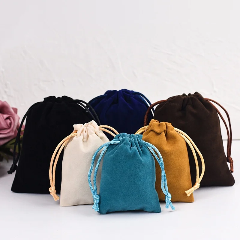 Becan  Custom Logo Microfiber Cotton Drawstring Bag Envelop Packaging Velvet Jewelry Pouches
