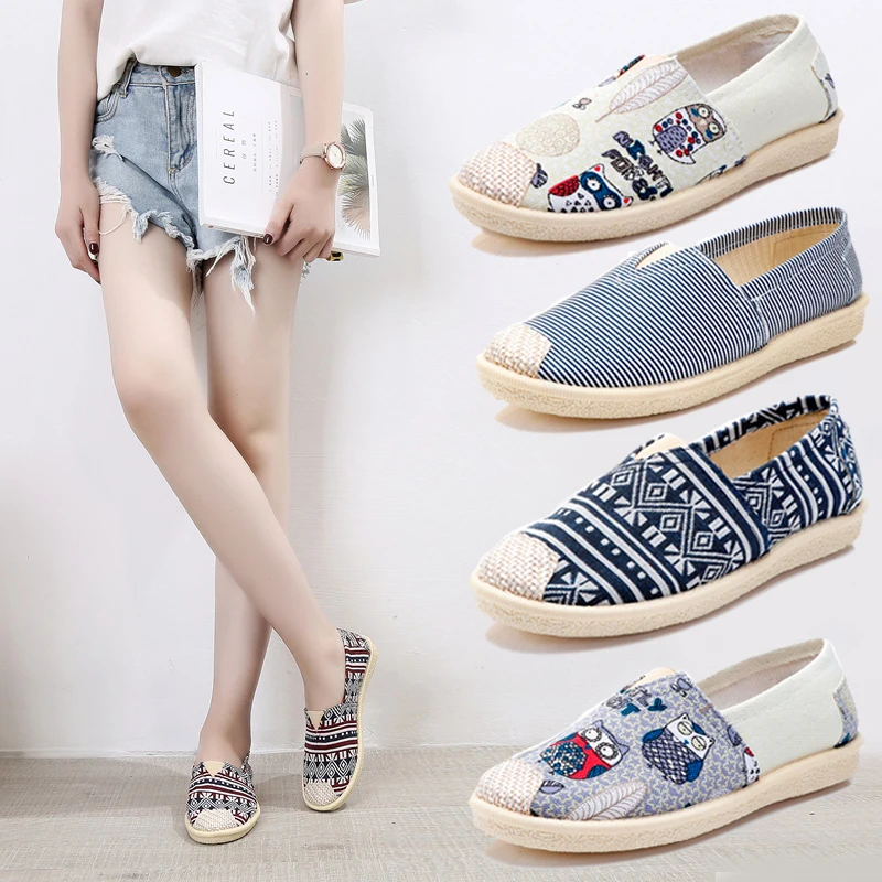 2021 Wholesale Design Jute Espadrilles Womens Casual Rubber Shoes Slip On Canvas Shoes For Women Canvas