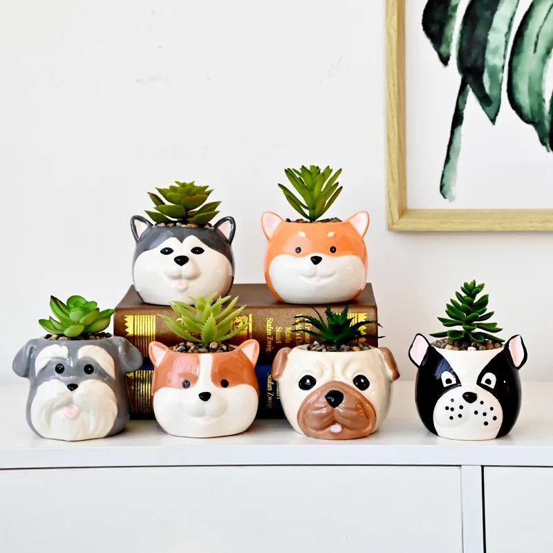Home Garden Ornaments Mini Potted Plants Creative Animal Shape Pottery Planter Multi Colour Ceramic Cute Owl Flower Pot