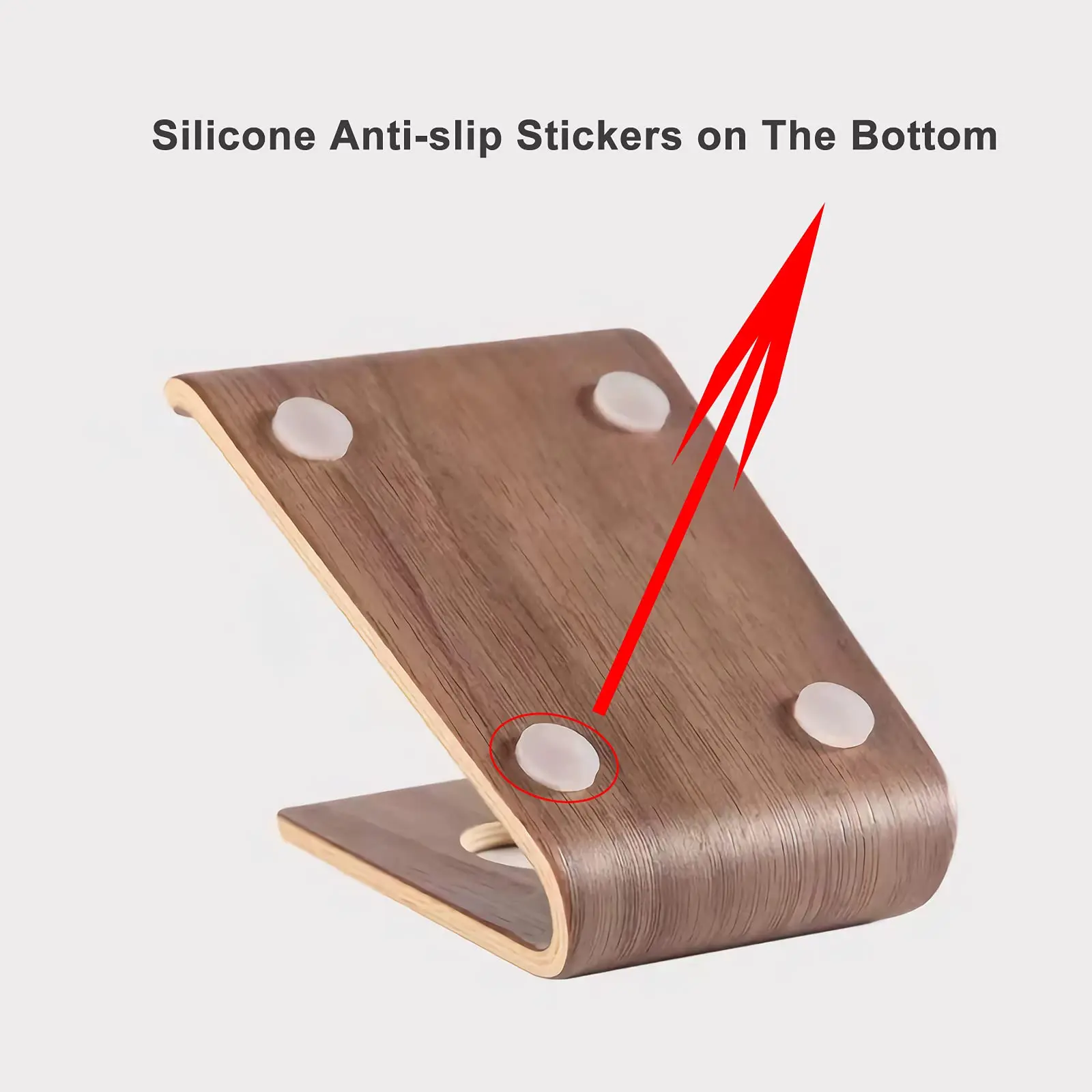 Universal Non-Slip Stable Wooden Phone Stand Desktop Drawer Organizer iPhone 13 Galaxy iPad Tablets Facetime Mobile