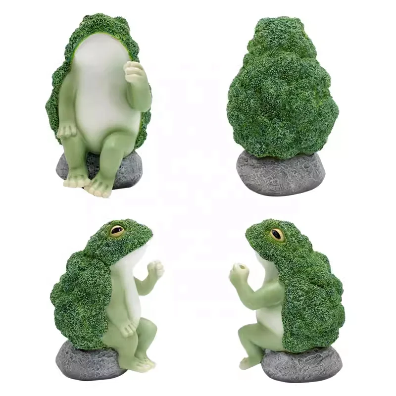 Outdoor Garden Decor Resin Frog Statue Folk Art Fiberglass Sculpture Animal Model Figurine