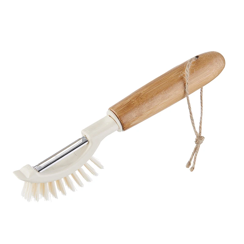 Bamboo Dish Brush Scrub Wooden Brush for Dishes,Palm Brush Dish Scrubber Suitable for Washing Dishes,Stubborn Stains&Vegetables