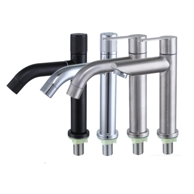 2024 Lead Free Stainless Steel Wash Face Bathroom Sink Faucets Mixer Basin Mixer Anti-scratch Water Tap Black Basin Faucets