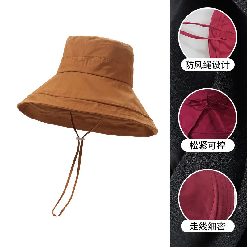 Breathable Wide Brim bucket Hat Outdoor Sun Protection Safari Mens Bucket Hats Travel fishing cap bucket hat wiht custom logo