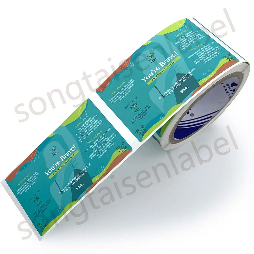 Customized waterproof self adhesive label shampoo body wash sticker printing hair care perfume bottle cosmetic label