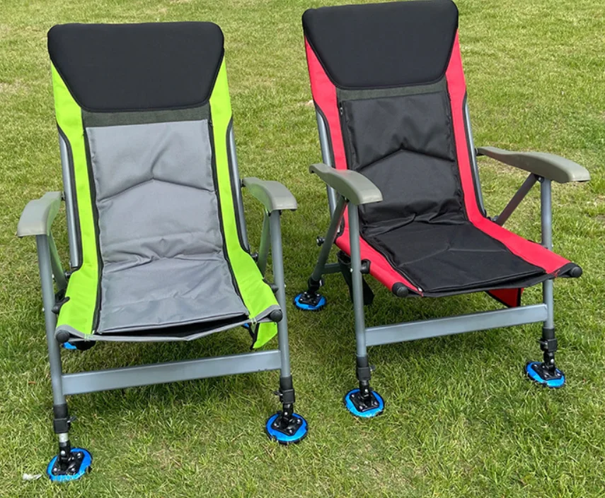 European-Style All-Terrain Folding Fishing Recliner Beach and Camping Chair Fabric for Leisure Fishing Can Lie or Sit