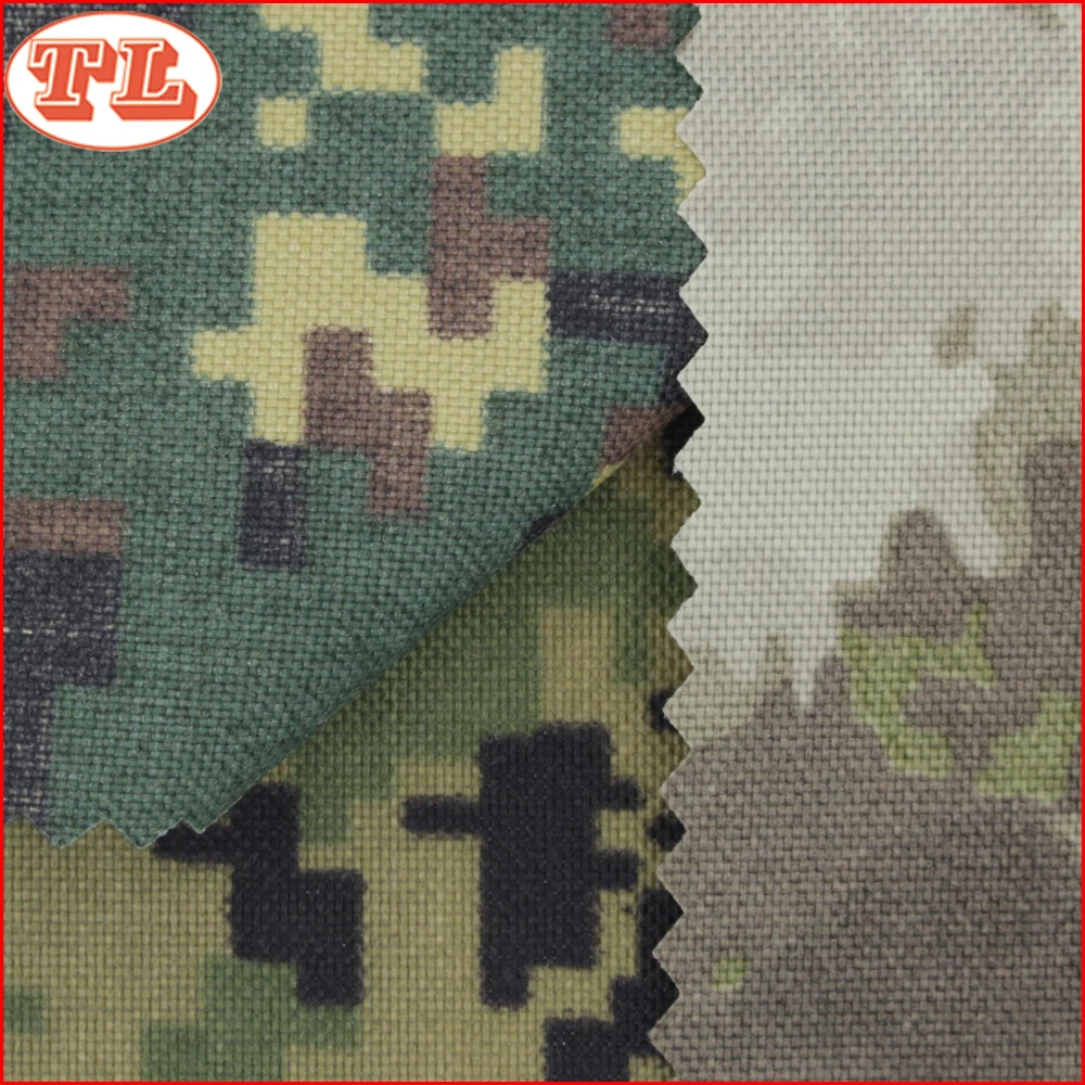 water repellent pu coated 500d nylon camo camouflage printed  cordura fabric