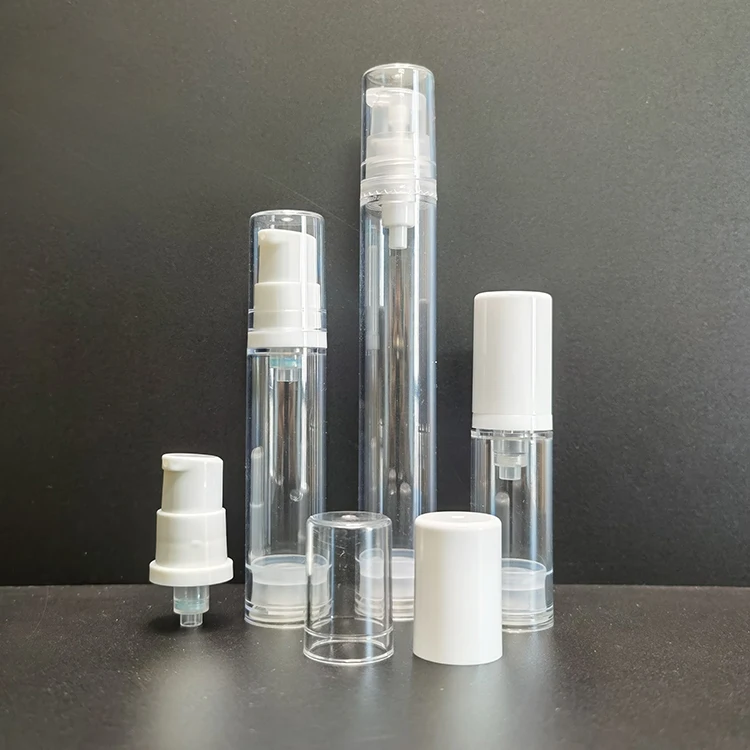 High Quality Small 5ml 10ml 15 ml Airless Vacuum Lotion Pump transparent Serum Bottle for Cosmetic foundation