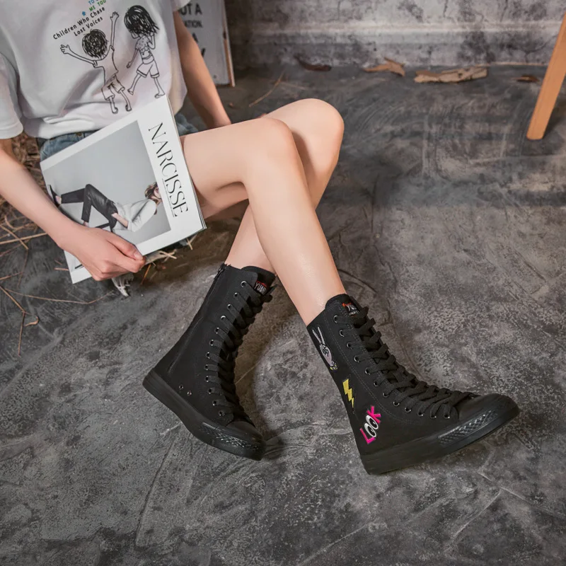 Factory Wholesale Lace-Up High Top All Blank Plain Classic Casual Canvas Sneaker Custom Women White Canvas Shoes