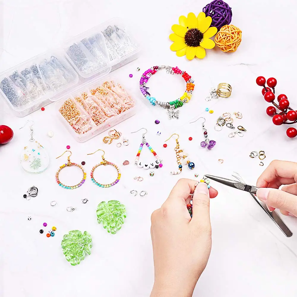 Open Jump Rings Kit, Open Jump Rings and Lobster Clasps Jump Rings  for Jewelry Making Accessories