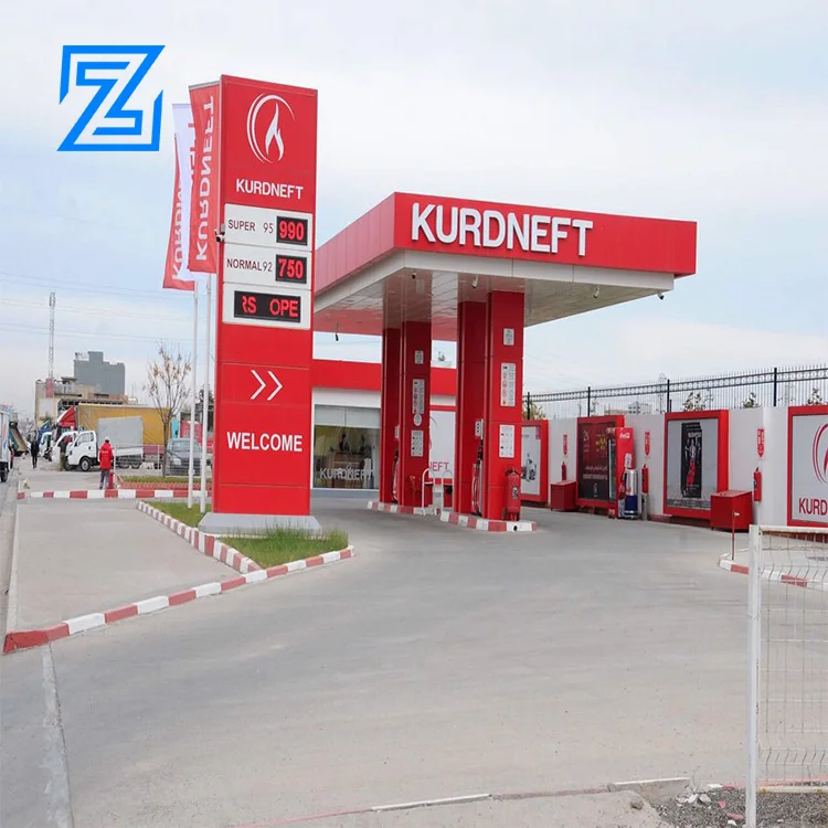 Best price steel structure space frame gas filling station gas station equipment for sale