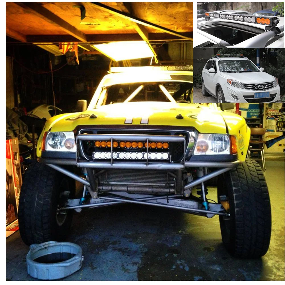 Car accessories 300W 12V 24V driving lights for truck led  4X4 SUV cars truck ATV UTV off road light bar  amber led light bar