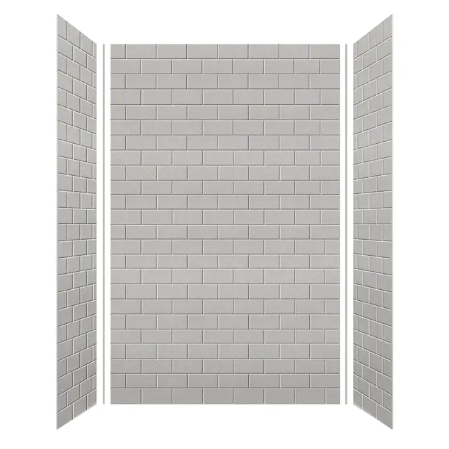 60-in W x 36-in D x 96-in H Grey Beach 3-Piece Glue up Alcove Shower Panel Kit Bath Screens Product Type