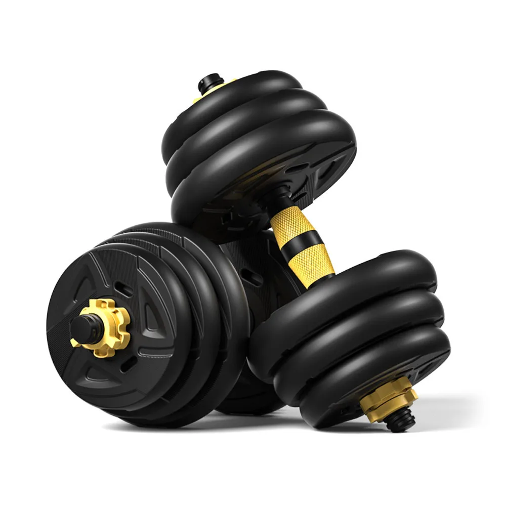 
PE plastic coating Iron men fitness adjustable gym equipment 10 15 20 30 40 kg for weight lifting High Elasticity Dumbbell set 