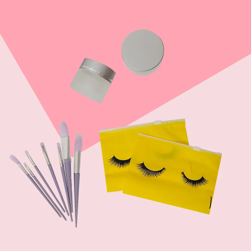 ECO PACK Custom Printing Yellow Eyelash Reusable Plastic Bag for package