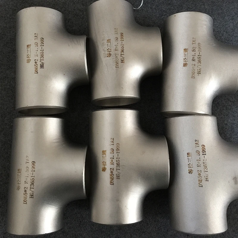 Titanium Tee ASTM B363 WPT2 Welding Pure Gr2 Pipe Fittings