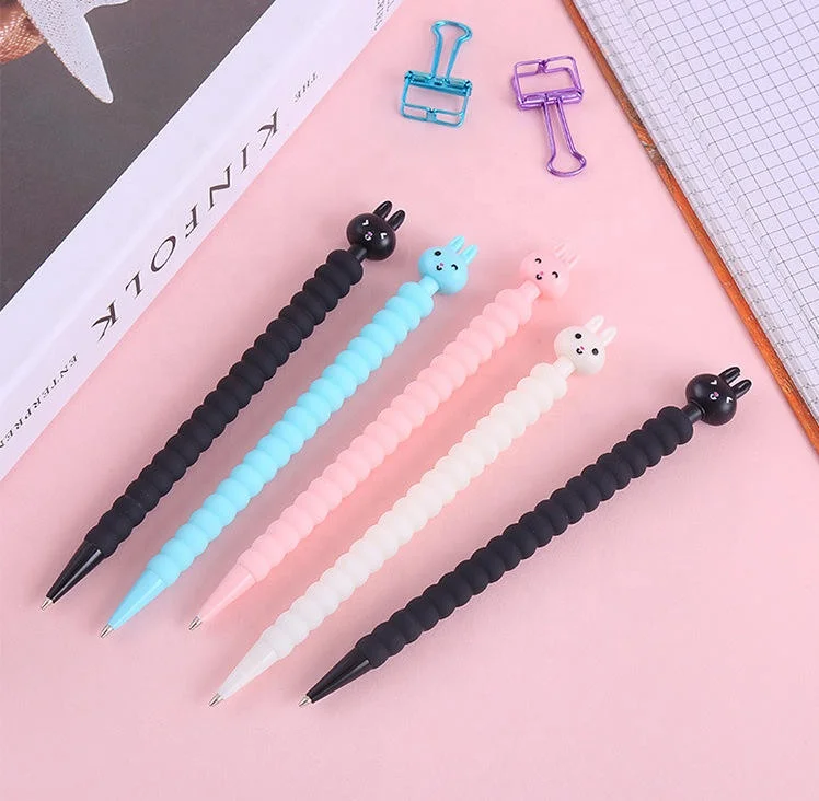 Copllent Automatic Pencil  Students Cartoon Plastic Mechanical Pencil Girl Heart Small White Rabbit Cute Mechanical Pencil