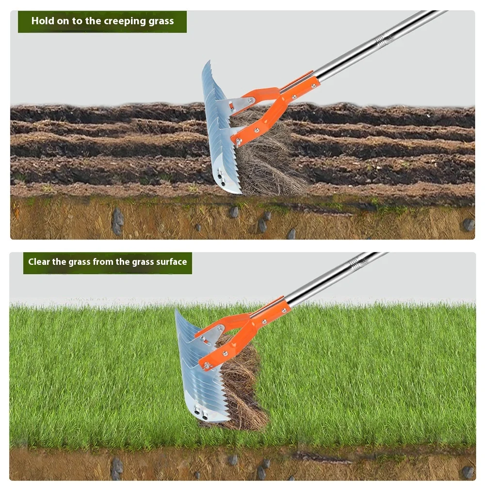 Multifunctional Durable Soil Rake for Courtyard Garden Industrial Grade Lawn Thatched Rake for Combing the Lawn
