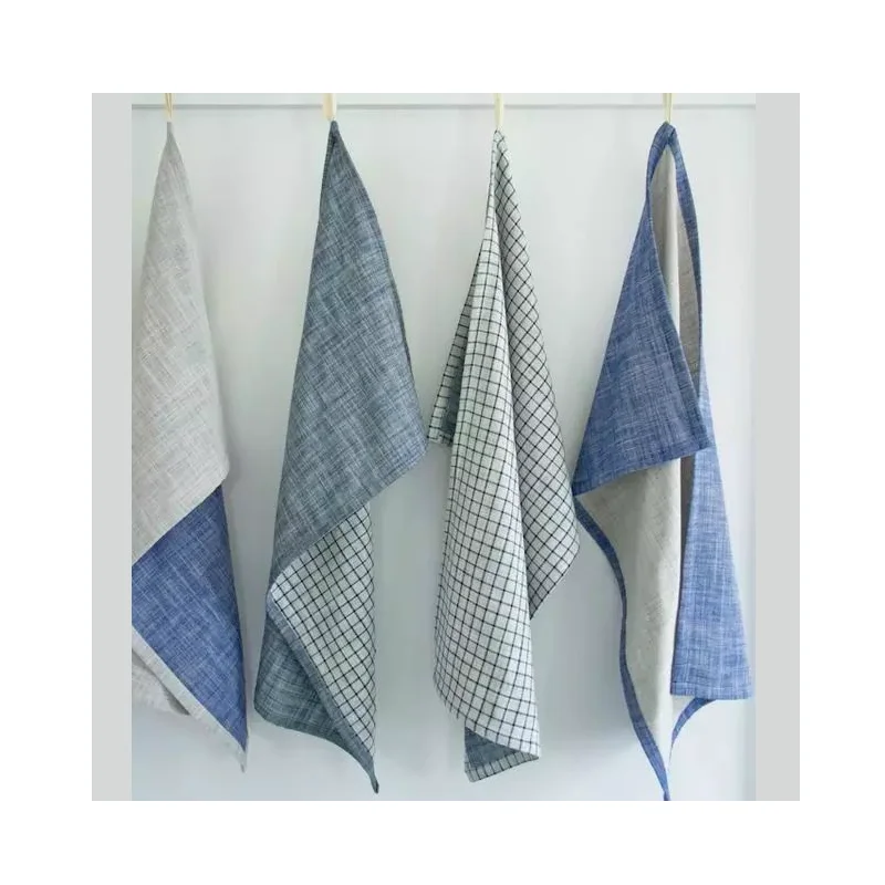 100% French FLax Linen Towel reversible design bath cloths dish towel hand towel