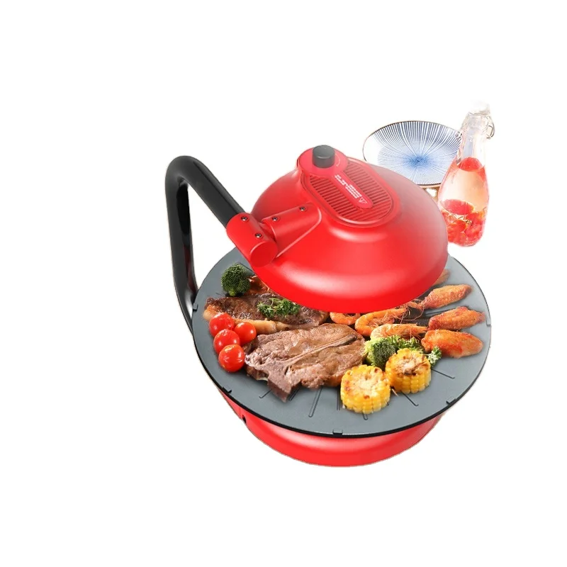 2024  Rotation Device Infrared Sensor Bbq Smoker Grill Far infrared barbecue plate 360 degrees Rotating Bakeware Rutomatic