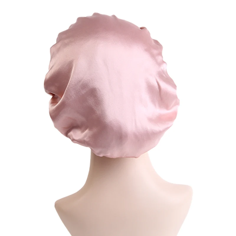 
Wholesale Large Night Cap With Elastic Band Soft Extra Comfortable 100% Pure Silk Sleeping Bonnet 