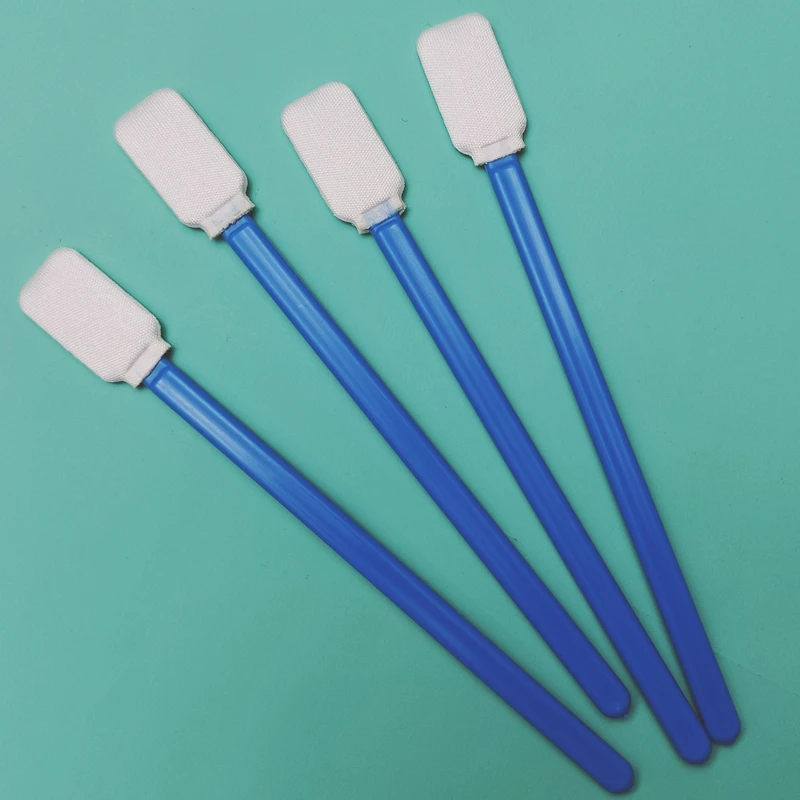714 Lint Free Blue Handle Flat Rectangle Cleanroom Polyester Swab for Printer Cleaning