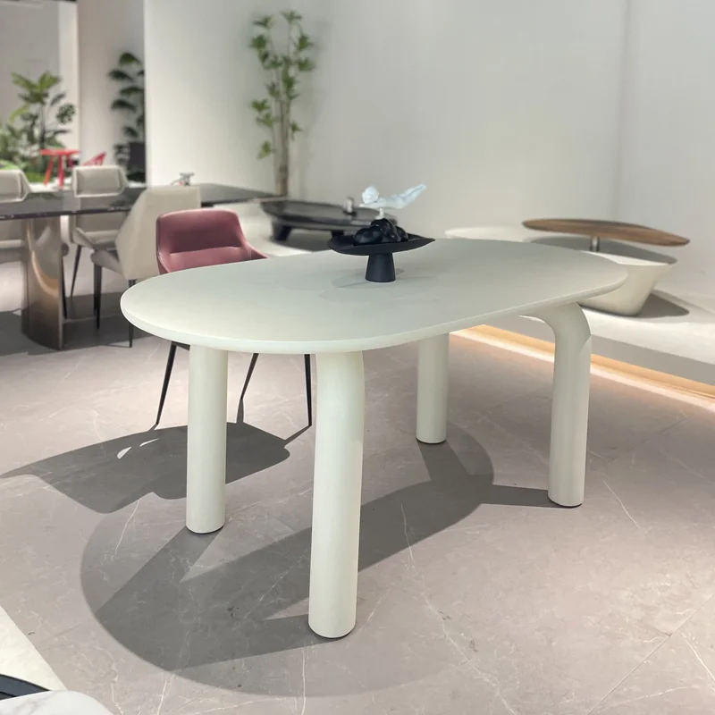 Household Restaurant Design Elegant Dining Room Table Set Cream Oval Livining Room Dining Table Set