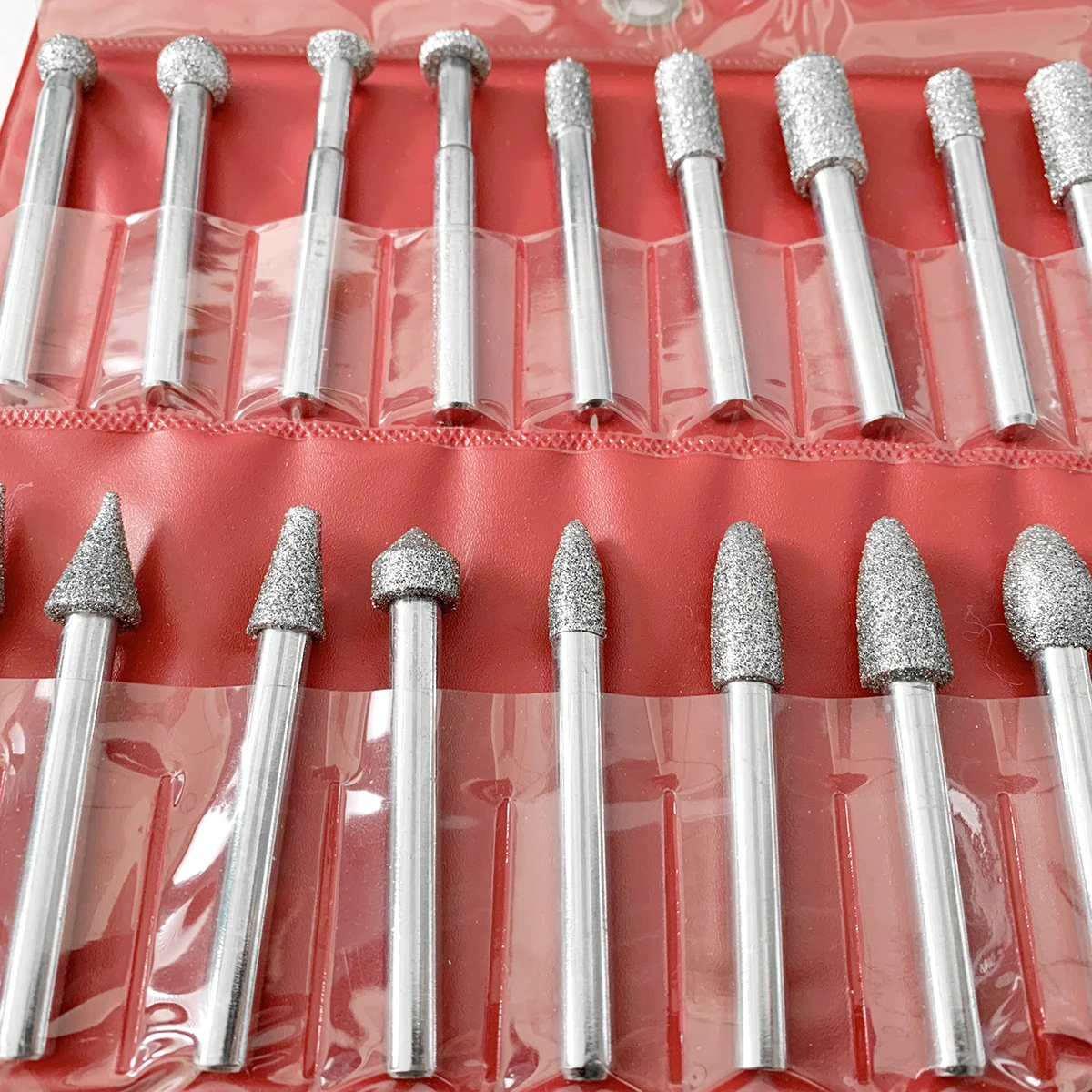 20pcs/set diamond carving bits/electroplated Diamond Burr/diamond polishing mounted point tools 1/4'